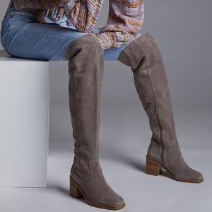 SEYCHELLES Anthropologie Overheard Over-The-Knee Suede Boots